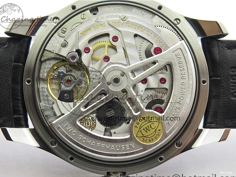 MIROTIME 0211 Portuguese Real PR Real Annual Calendar IW503502 ZF 1:1 Best Edition Black Dial Steel Markers on Black Leather Strap A StreetReady 7134